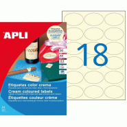 Apli 360 étiquettes ivoire ovales, format 63,5 x 42,3 mm (20 feuilles / cdt) - 8410782117995