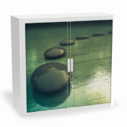 Armoire à rideaux avec décor Zen - EasyOffice. - River Crossing, Basse_0