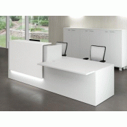 Banque d'accueil Z2 blanche avec accès handicapés - Officity - 206, Blanc mat, Droite, Blanc_1