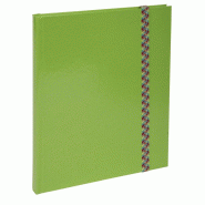 Cahier Iderama 17x22 192p./96 feuilles 90 g/m² brochées, élastique de fermeture, coloris vert, ligné - 3370440272136
