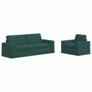 Canapé 2 pcs Vert foncé 182 x 80 x 82 cm tissu Modèle Apex Panorama Luna - Matériau naturel 8721364374782