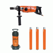 Carotteuse portable HDM22 pour carottage manuel ou sur bâti + 3 couronnes RML60 Ø 132 mm + 1 pulvérisateur 10 litres - GOLZ - HDM22+02950100043+D6406404132F