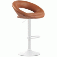 CLP Tabouret de bar Olinda en similicuir Marron clair/Blanc - marron polyester 315776 CLP Tabouret de bar Olinda en similicuir Marron clair/Blanc - marron polyester 315776