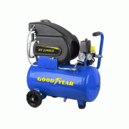Compresseur d'air Silencieux 24 Litres 8 bar 2CV 1.5KW 115 PSI GOODYEAR - bleu acier 8434691396517