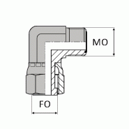 Coude 90° mâle ORFS x femelle tournant ORFS - CMFORFS 9/16 90 - Ø 9/16'