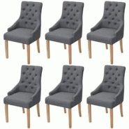 Décoshop26 - Lot de 6 chaises de salle à manger cuisine dossier capitonné en tissu gris foncé CDS022455 - gris 3000027391539 Décoshop26 - Lot de 6 chaises de salle à manger cuisine dossier capitonné en tissu gris foncé CDS022455 - gris 3000027391539