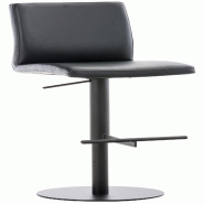 Décoshop26 - Tabouret de bar x1 réglable en hauteur et pivotant à 360° plateforme ronde en métal noir assise en PVC noir 10_0004566 - noir métal