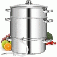 Extracteur de jus / fruit cuiseur à vapeur φ26 5 cm / 9l en acier inox. avec couvercle tuyau pince-induction 20_0000621