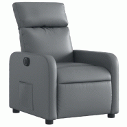 Fauteuil inclinable électrique Gris Similicuir Modèle Verviane - 8721012219670