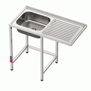 Gasfrit – Évier sous comptoir, 1 cuve et 1 égouttoir, acier inoxydable industriel,  1000 × 500 × 850 mm - inox gfy04