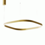 Gea Luce Criseide S/1G Q Suspension Carrée Led 80W 4200Lm 3000K Dimmable Aluminium Brossé Or - Gealuce - doré CRISEIDE S/1G Q - ORO SPAZZOLATO