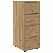 Helloshop26 - Armoire de rangement moderne avec tiroirs 40 x 48 x 105 cm en bois d'ingénierie chêne artisanal 02_0054660 - Bois massif 3000238602325