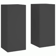 Helloshop26 - Lot de 2 supports de plantes modernes extérieur design épuré 24 x 24 x 55 cm en acier noir 02_0052028 - noir métal 3000237213119