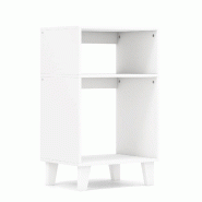 Helloshop26 - Table d'appoint étroite 39,5 x 29,5 x 65 cm design moderne avec pieds surélevés en panneau d'ingénierie blanc 20_0020870 - blanc Boi