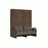 Itamoby Lit double Sofà Kentaro escamotable vertical Noyer - marron 8050598026847