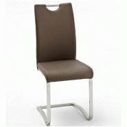 LOT DE 4 CHAISES KILOU TISSU MARRON AVEC PIÈTEMENT LUGE