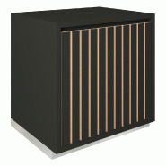 Meuble Vertigo T03 1 porte MDF naturel et noir 60x47x60 cm