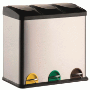 MSV - Poubelle de recyclage MSV - 60l en acier inoxydable de couleur argentée 60.5 x 34 x 60.5 cm - argenté acier 100812