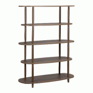 Oviala Business Etagère haute effet bois 120x145 cm bois foncé - marron Bois manufacturé 115558