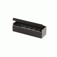 Plumier 6 macarons avec calage bois noir et PET transparent - par 25