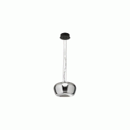Suspension LED 20 W en verre fumé miroir et structure noire mate, diamètre 38 cm - Design moderne et élégant pour les intérieurs - Perenz - noir