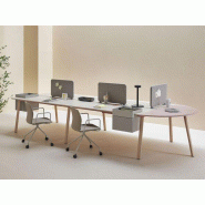 Table de travail Tknika avec pieds en hêtre naturel - Dimensions 140x80 cm - Plan mélaminé 19 mm Table de travail Tknika avec pieds en hêtre naturel - Dimensions 140x80 cm - Plan mélaminé 19 mm