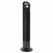 Ventilateur tour avec minuterie noir pivotant 50 Watts 3 vitesses H.75cm Ventilateur tour avec minuterie noir pivotant 50 Watts 3 vitesses H.75cm