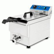 VERTES Friteuse en acier inoxydable, capacité de 16 litres, 50-200 °C, 3 000 W, 230 V, principe des zones froides, friteuse professionnelle - inox F