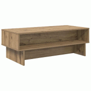 VidaXL Table basse Chêne artisanal 100 x 46 x 35 cm Bois d'ingénierie Modèle Atlas Studio Élite - 8000243