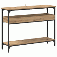 VidaXL Table console avec étagère chêne artisanal 100 x 29 x 75 cm Modèle Flex Moderne - 883523