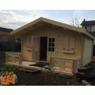 Chalet en bois plain-pied murier 20 / madrier 44 mm / 19.82 m² / en kit / toit double pente