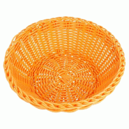 Corbeille effet osier Ø20x8cm polypropylène orange - par 12