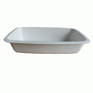 ECOLOMIQUE - 100 Pcs - Barquette pulpe laminée "Gastronorme" - 1/4, 265x160 mm, Hauteur: 55 mm - ECO210GNP1455 - blanc Bagasse NVS210GNP1455