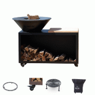 GRILLCHIC Pack Privilège Brasero Traditionnel Acier 83 Noir Double Cuve - noir PAPRIVBRACDCTR_83_90_RAL9005