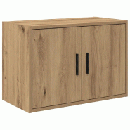 Helloshop26 - Armoire murale de garage rangement outils 60 x 30 x 41 cm façade pratique style moderne en bois d'ingénierie chêne 02_0051449 - Bois