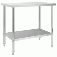 Helloshop26 - Table de travail de cuisine 100 x 60 x 85 cm acier Inoxydable 02_0001904 - inox 3000089911539