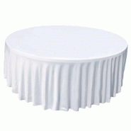 Nappe housse élastique pour table ronde 150cm blanche