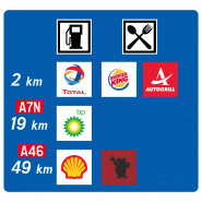 Panneau directionnel D48b - Aires de service autoroute avant bifurcation - WP Signalisation Panneau directionnel D48b - Aires de service autoroute avant bifurcation - WP Signalisation