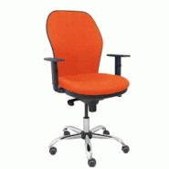 Piqueras y Crespo Silla Jorquera respaldo bali naranja oscuro asiento bali naranja oscuro base cromada y ruedas parqué - orange multi-matériau 15SB3 Piqueras y Crespo Silla Jorquera respaldo bali naranja oscuro asiento bali naranja oscuro base cromada y ruedas parqué - orange multi-matériau 15SB3