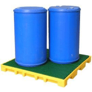 Plateforme de rétention carré 120 litres plastique avec caillebotis polypropylène