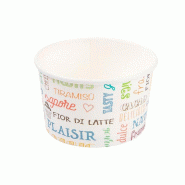 Pot à glace en carton Parole 240ml Ø9,4x5,5cm - par 2000