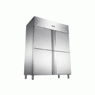 Romux® Armoire Réfrigérée Négative 4 Portillons 134 cm avec Refroidissement Froid Ventilé en Acier Inox avec Capacité de 1200 L - 6 Étagères