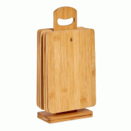 San Ignacio KINVARA - Set de 6 Planches en Bambou avec Support 22x14cm - marron Bambou SANR080 San Ignacio KINVARA - Set de 6 Planches en Bambou avec Support 22x14cm - marron Bambou SANR080