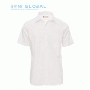 Chemise de travail homme manches courtes - coupe droite en coton, 1 poche, col italien - Spring Payper_0