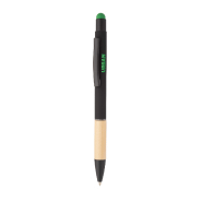 Stylo à bille stylet - aluminium, embase bambou, finition caoutchoutée - encre bleue Stylo à bille stylet - aluminium, embase bambou, finition caoutchoutée - encre bleue
