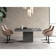 Table de réunion carrée Artémis - 160x160 cm - placage bois - pour 8 personnes