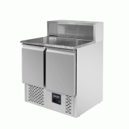 Vaiotec EASYLINE Salade à pizza 700 / 2 fois - avec 2 portes - argenté inox 10021