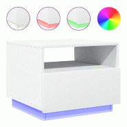 VidaXL Table basse avec lumières LED blanc 50x49x40 cm Modèle Aero Moderne Plus - 839826