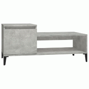 VidaXL Table basse Gris béton 100x50x45 cm Bois d'ingénierie Modèle Soleil Chi Plus - 821136