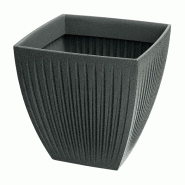 WellHome - Pot en plastique rotomoulé 69L Ø48x48cm en coloris Gris Graphite - Latia Square MIDL - gris plastique WH17284 WellHome - Pot en plastique rotomoulé 69L Ø48x48cm en coloris Gris Graphite - Latia Square MIDL - gris plastique WH17284